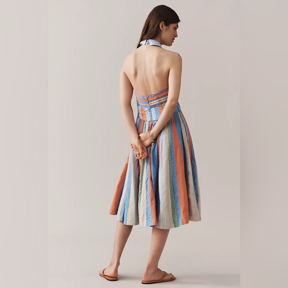 Anthropologie Maeve Collared Halter Shirt Dress Sz M US8 NWT - Picture 3 of 12